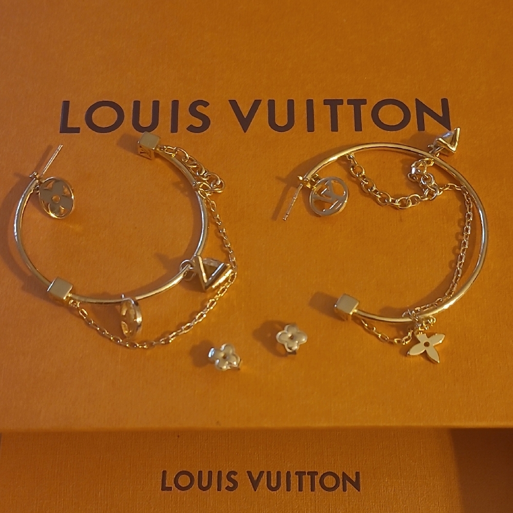 L V Roman Holidays Hoop Earrings